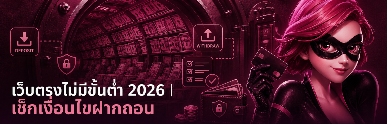 เว็บตรงไม่มีขั้นต่ำ 2026 เช็กเงื่อนไขฝากถอน ปก2